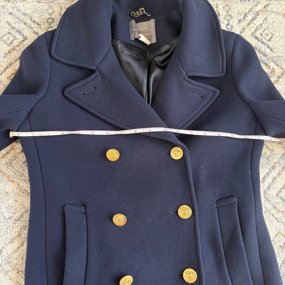 J. Crew Stadium Cloth by Nello Gori Wool Classic Blend Pea Coat Navy Size 2 - Picture 7 of 12